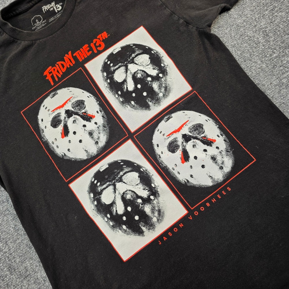 Friday the 13th Jason Voorhees Graphic‎ Print Black Cotton T Shirt Halloween